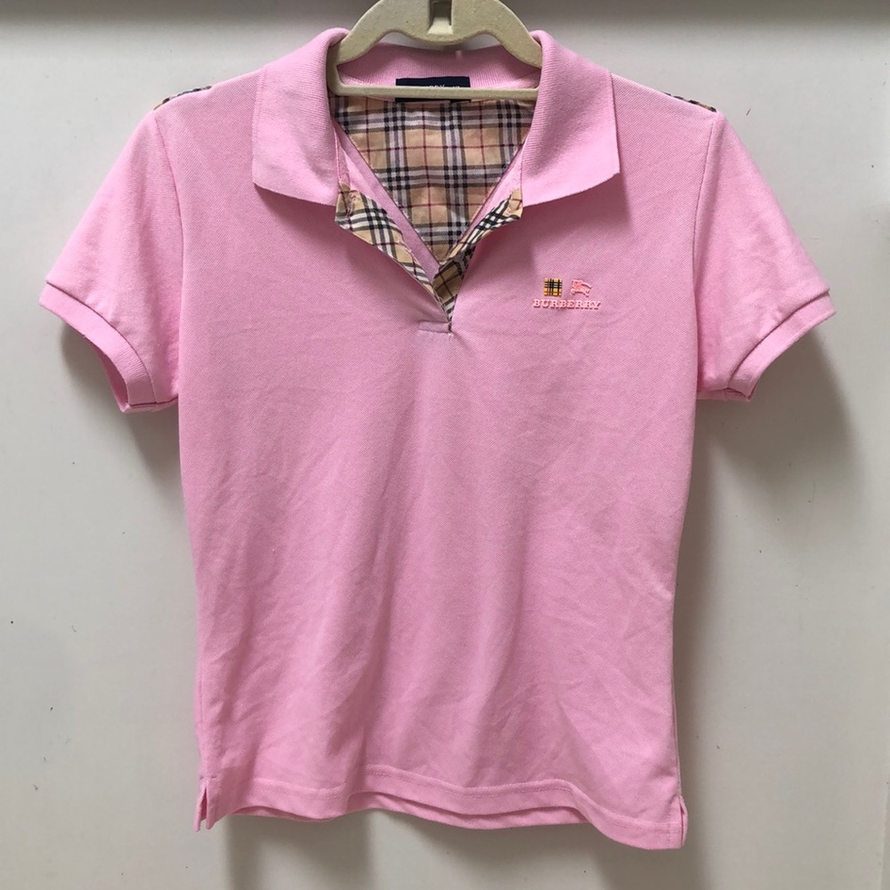 Pink Burberry Polo Shirt